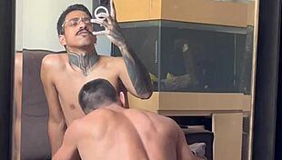 muscular passive guy gives ass to fat black guy