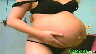 blonde preggo girl's webcam show