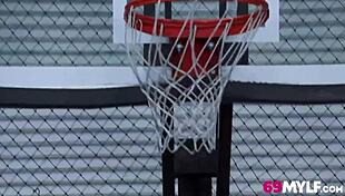 Hot milf seduces in the gym court