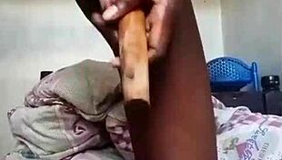 Cooking Stick Challenge Spoils Kitchen With Wet Pussy