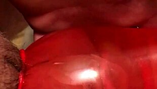 In this condom piss series part two, he fills the rubber with his urine.