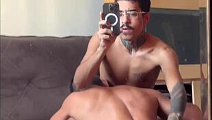 muscular passive guy gives ass to fat black guy