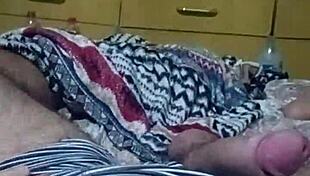 Brazilian brunette masturbates and cums talking dirty in bedroom