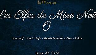 french femdom elves dominate with dirty talk and wax play in mother noel series