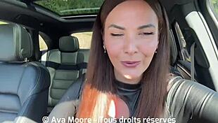 Pretty French masturbates squirting in woods