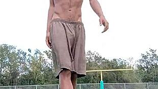 Athletic Brunette Shares Good Moments