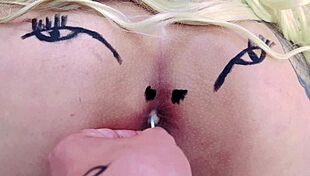 Pink Ass Sucks Lollipop in Sheer Red