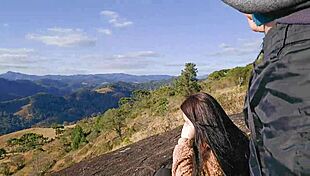 Tour guide flashes tourist