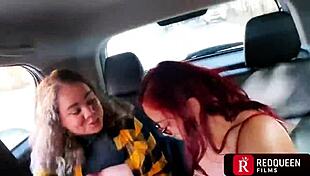 Two Crazy Women In The Car With Everyone Watching
