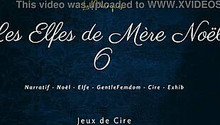 french femdom elves dominate with dirty talk and wax play in mother noel series