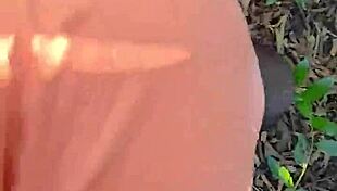 Ebony ass destroyed in garage bush