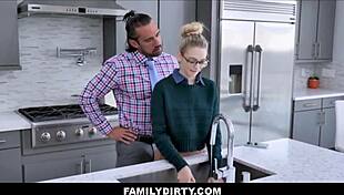 Intense Stepdad Pounds Skinny Stepdaughter