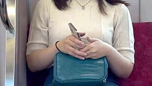 chinese woman reveals panties on the train