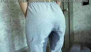 Petite 18+ teen desperation pee in homemade video