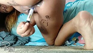 Marker plunges into wet pussy