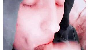 Beautiful Tattooed Self-Sucking