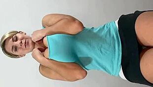 i'm bouncin my big boobs in panties n fuckin my pussy with glass dildo