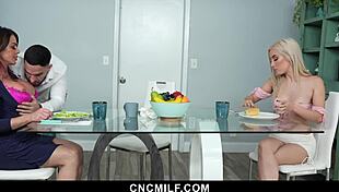 Freeusing my stepmom Nina Dolci and stepsister Jazmin Luv