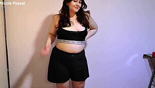 Cute tubby babe spreads her nasty asshole for you