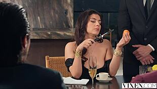 Valentina Nappi, the curvy queenpin, hungrily takes care of business.