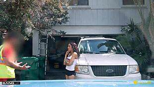 Ginger bytes fucks hard in her garage 😈