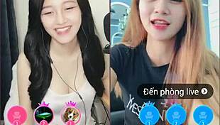 two cute girl in livestream uplive