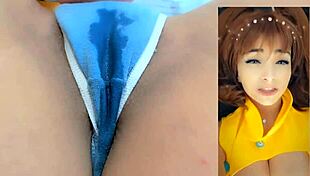 Intense ahegao orgasm from cosplay girl diane masturbating