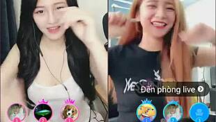 two cute girl in livestream uplive