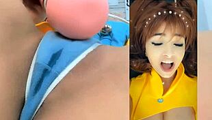 Intense ahegao orgasm from cosplay girl diane masturbating