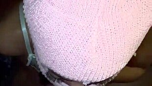 Masked beauty performs deepthroat on big black cock