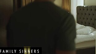 Family Sinners - Busty Milf Plays With Her Pussy While Waiting For Her Daughters Husband To Come And Fuck Her