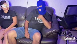 swinger couple explores cuckold thrill, giving oral to huge cock guy