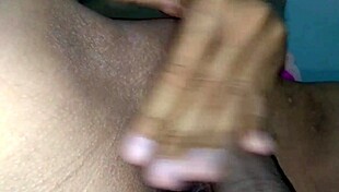 The amateur girl rips her tight wet pussy to take the cock, rubbing her clit intensely while orgasming.