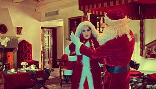 granny carmen claus CHEATS with christmas ELF FUCK, santa INTERRUPTS