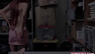 Cute Brunette Teen Caught Shoplifting, Fucked Hard By Officer!