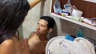 ordering stepsister's tits in shower!