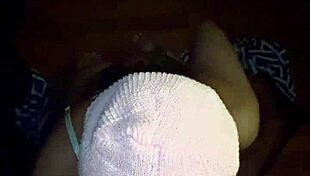 Masked beauty performs deepthroat on big black cock