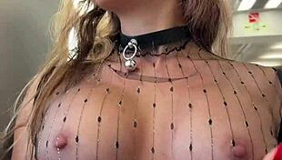 On a train in a sheer top playing with my nipples while people sit right behind me