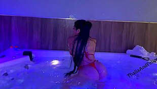 Passionate jacuzzi sex with creampie filling