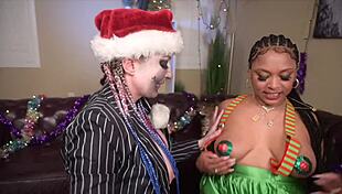 During Xxx-mas, lesbians engage in anal toy play and scissoring.