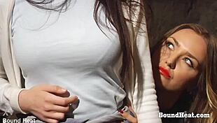 Bent Over Big Ass Lesbian Slave Takes Strapon Deep In Pussy