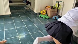 stepdaughter in tight panties gets pussy fucked hard