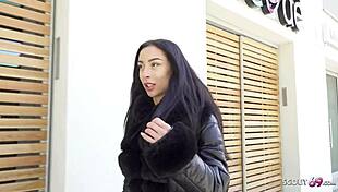 German scout picks up perfect german latina teen caramella del x for casting fuck.