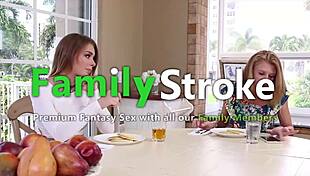Familystroke - curious teen 18+ learn while fucking stepbrother 😏