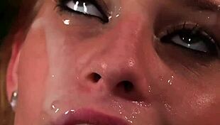 Frisky Hottie Gets Sperm Shot On Her Face Swallowing All The Spunk.