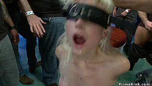 Watch this gagged blonde get fucked in the public shop?