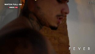 Young guy passionately takes tattooed milf with monster cock in intense session