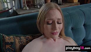 Blonde Teen Emma Starletto Strips And Fingers Juicy Pussy!