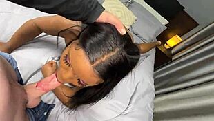 big booty ebony gagged on white cock! facial, backshots, cumshot!