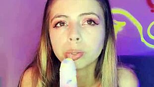 in a tale of tiny sweet seduction, the cute latina with pierced nipples uses dildos and toys to entice